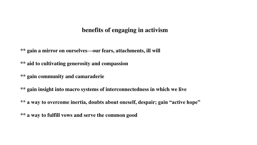 benefits of engaging in activism