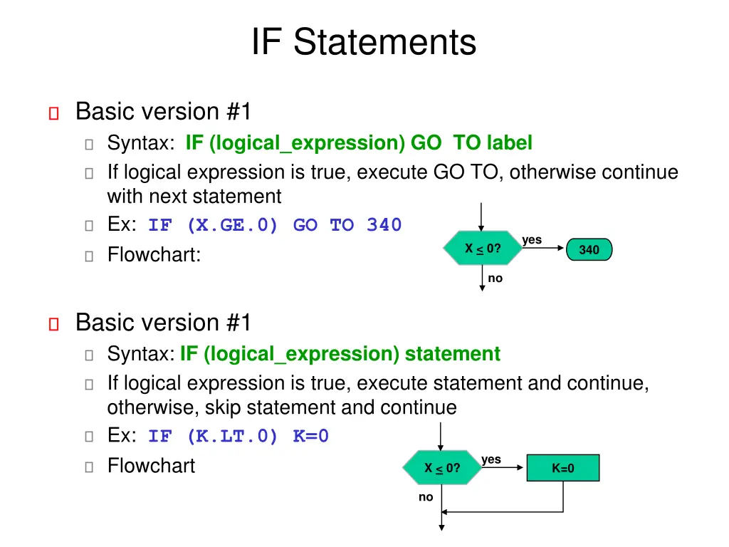 if statements