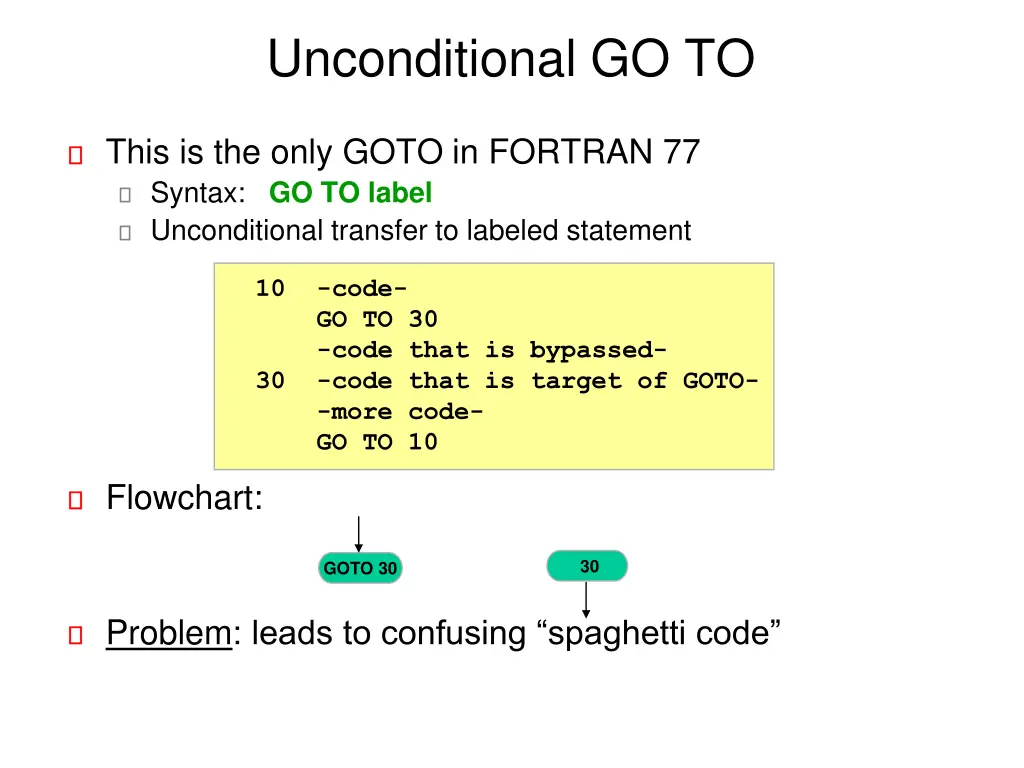 unconditional go to