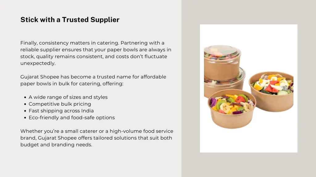stick with a trusted supplier