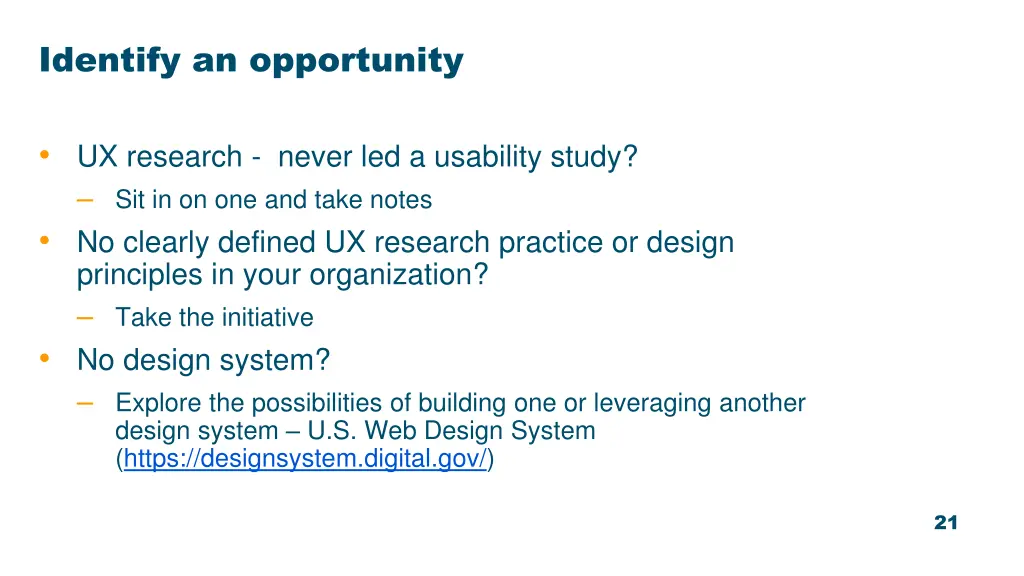 identify an opportunity