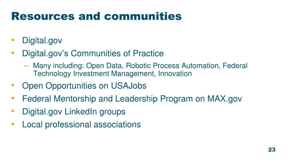 resources and communities