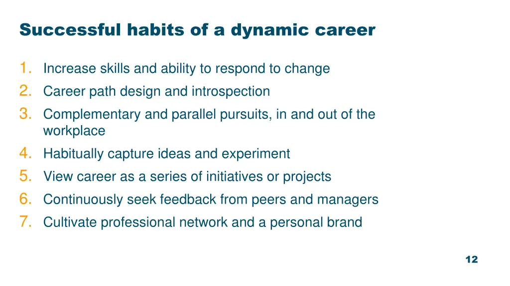 successful habits of a dynamic career