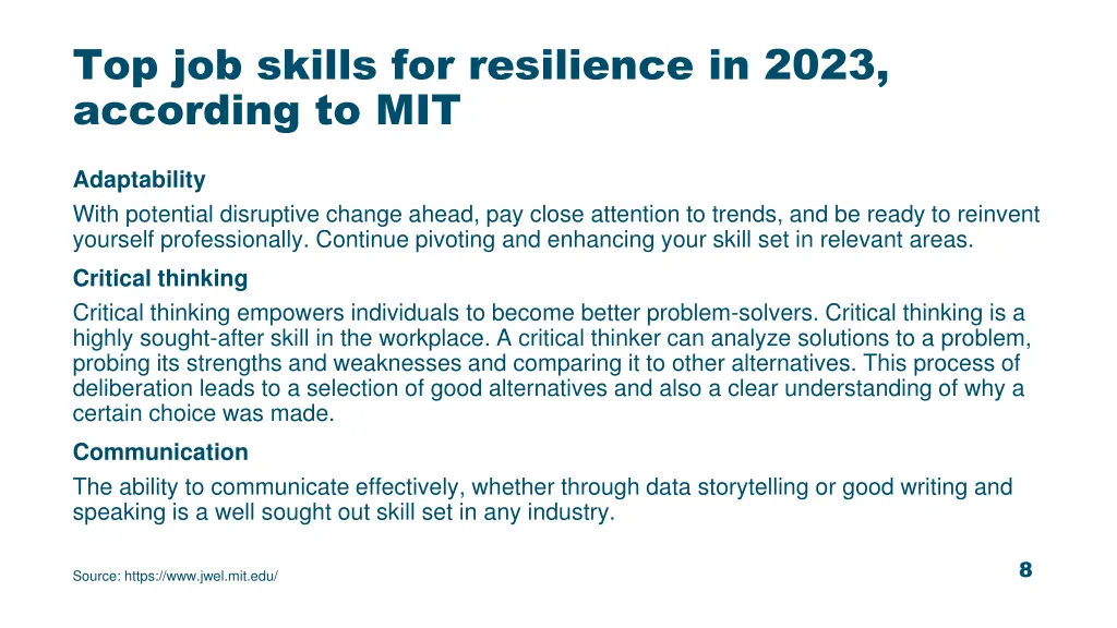 top job skills for resilience in 2023 according