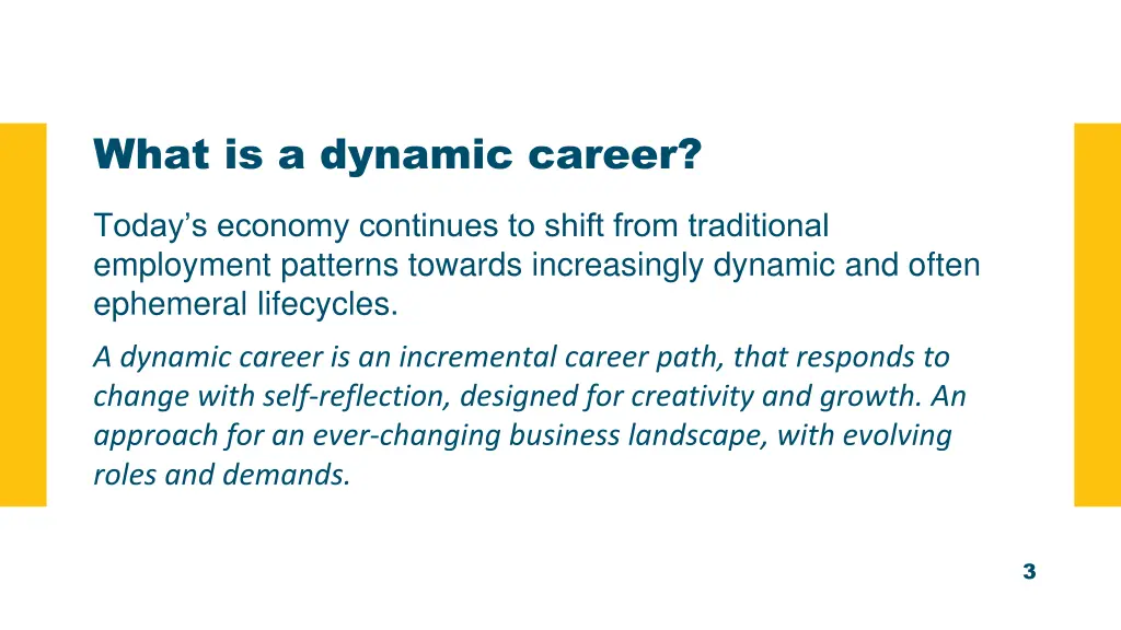 what is a dynamic career