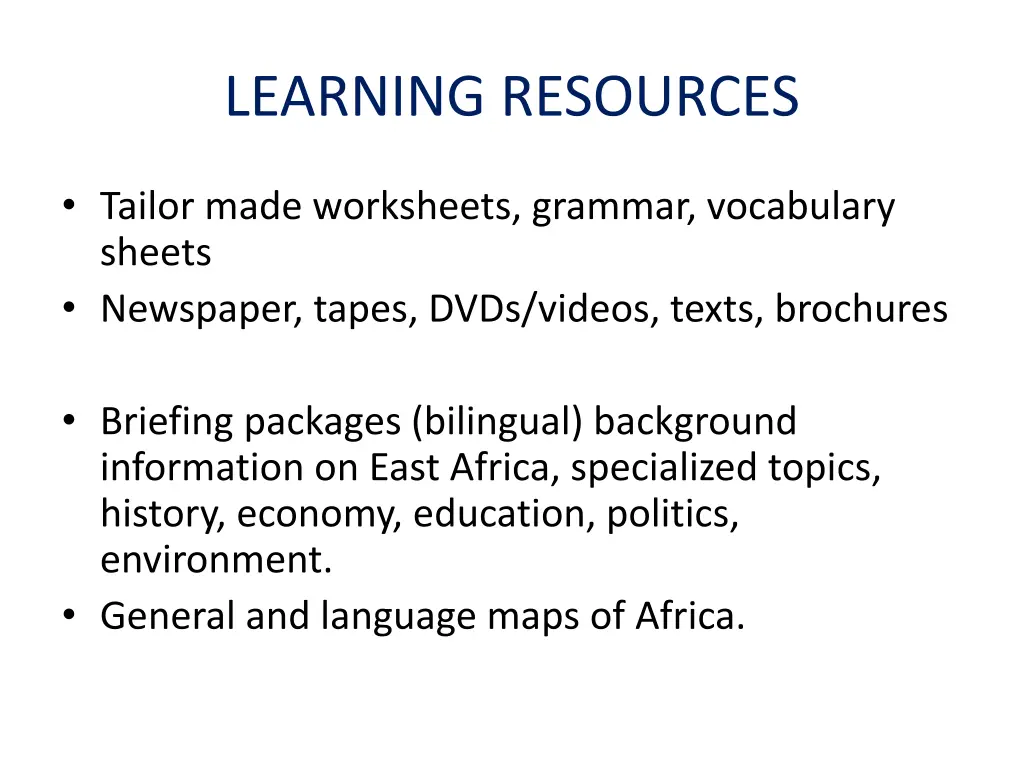 learning resources