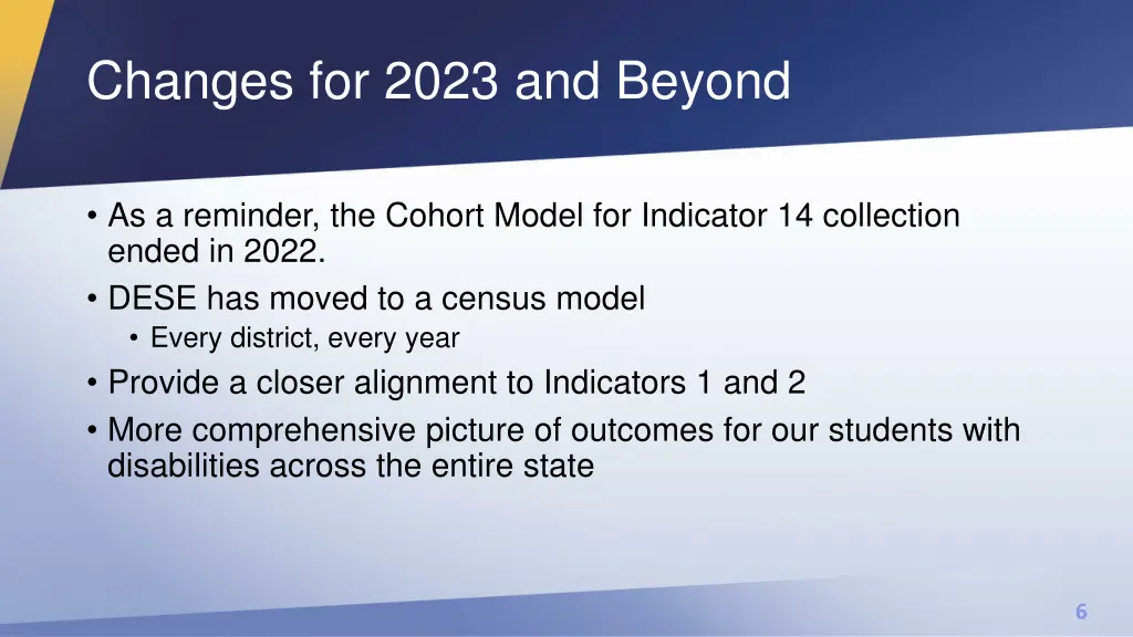changes for 2023 and beyond