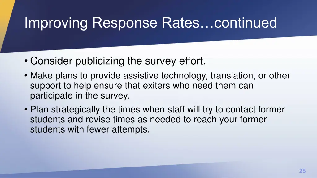 improving response rates continued 1