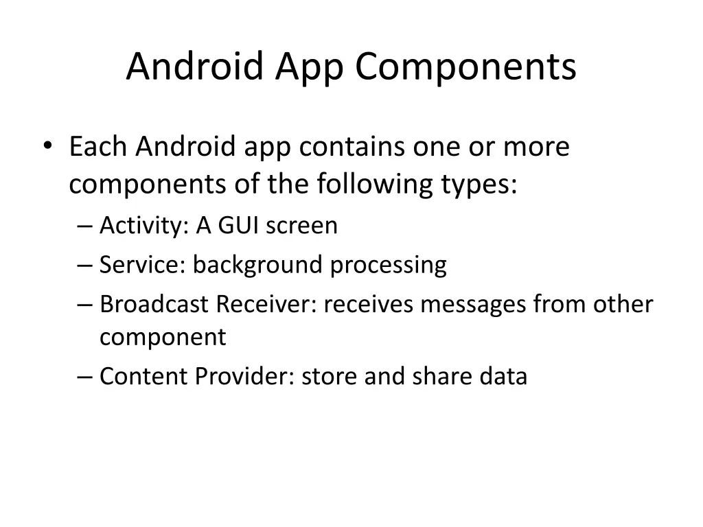 android app components