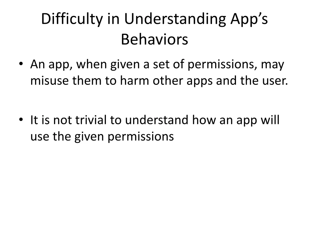 difficulty in understanding app s behaviors