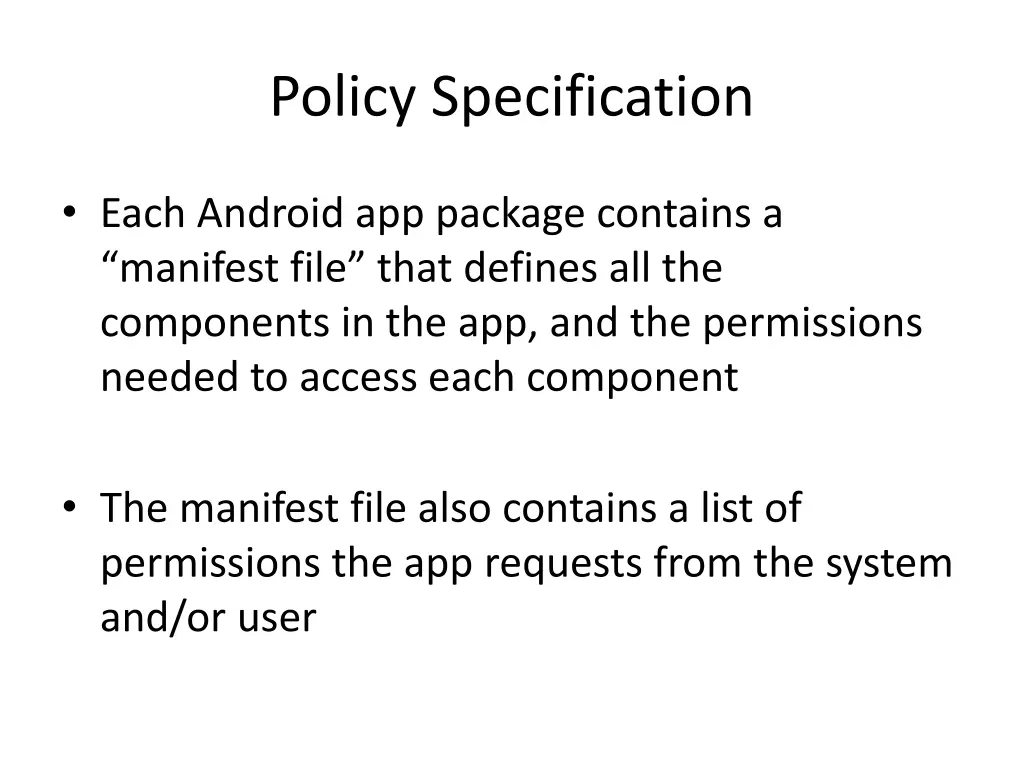 policy specification