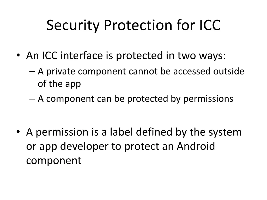 security protection for icc