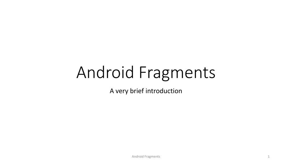android fragments