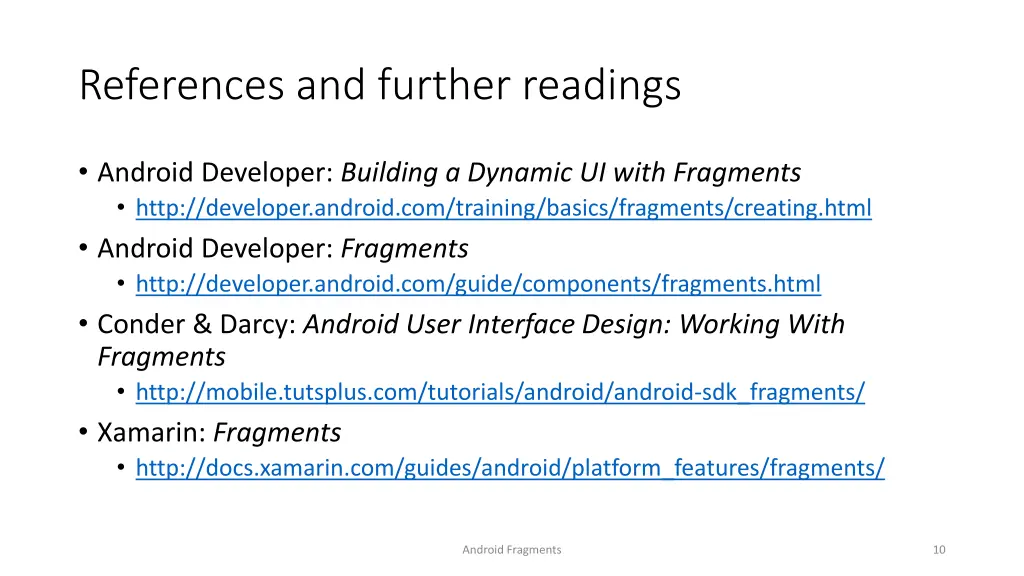 references and further readings