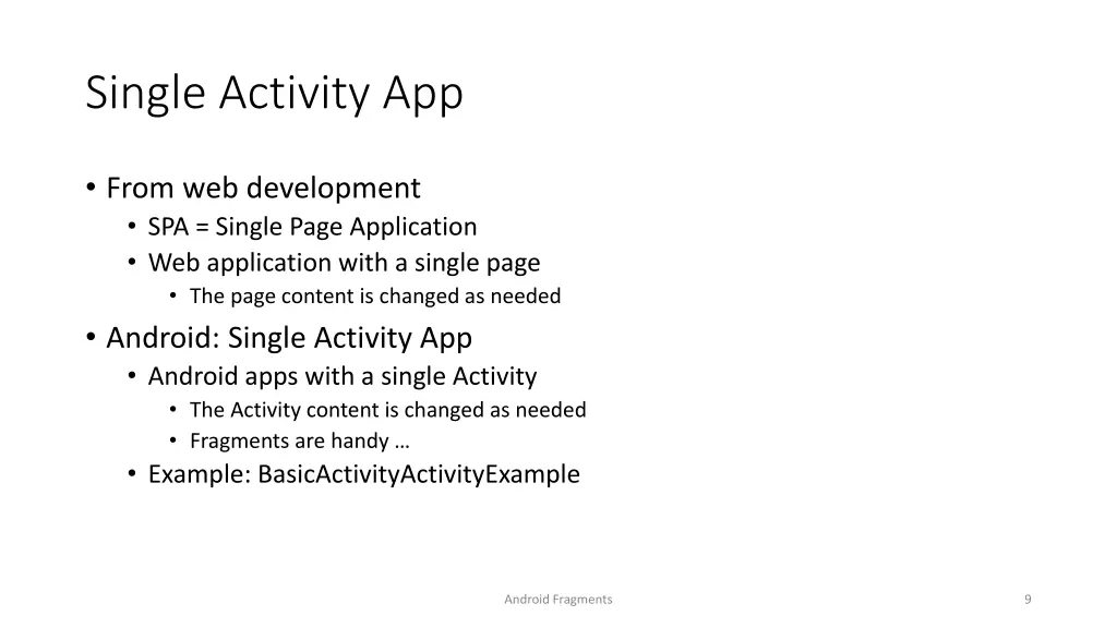 single activity app