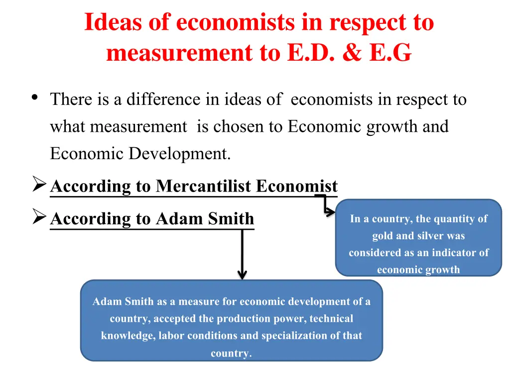 ideas of economists in respect to measurement