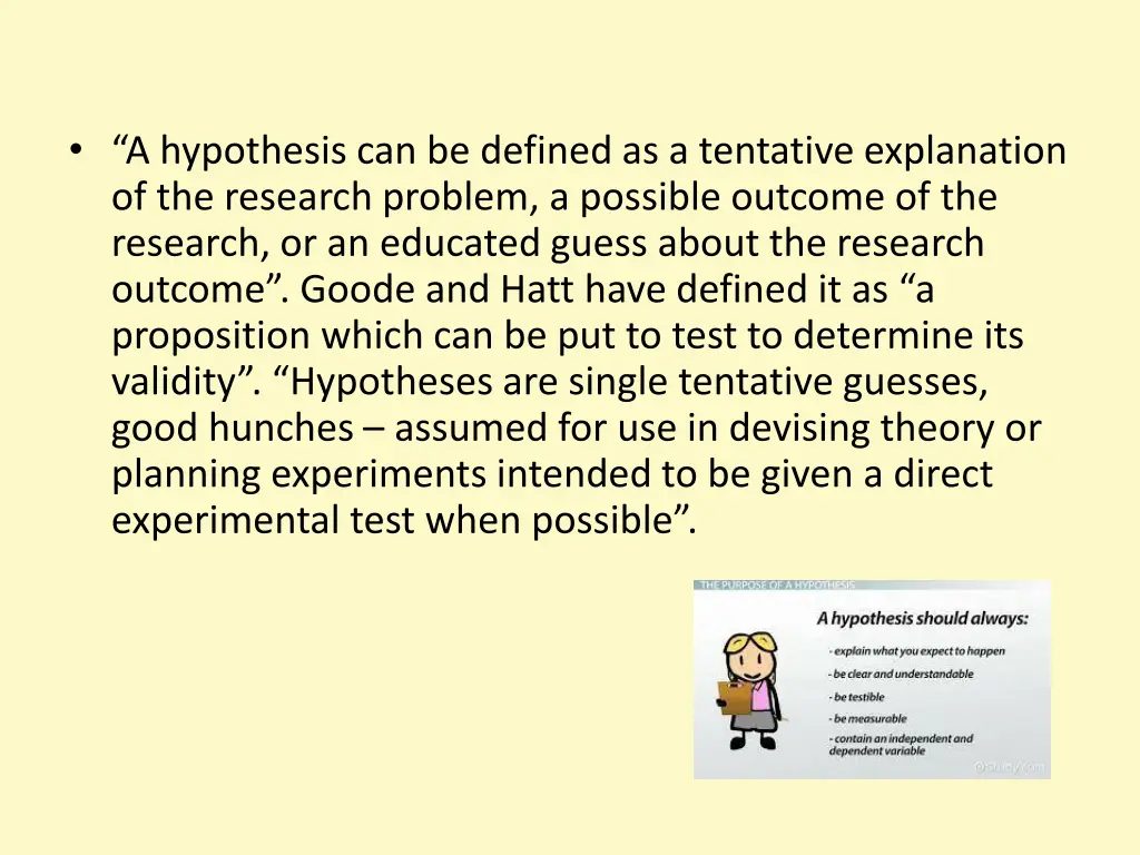 a hypothesis can be defined as a tentative