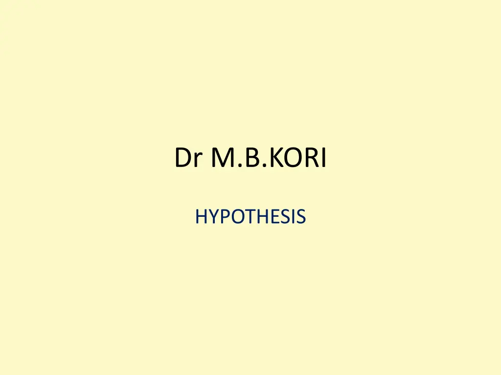 dr m b kori