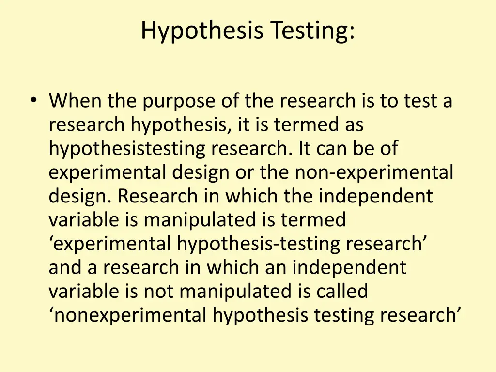 hypothesis testing
