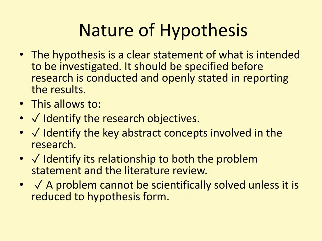 nature of hypothesis