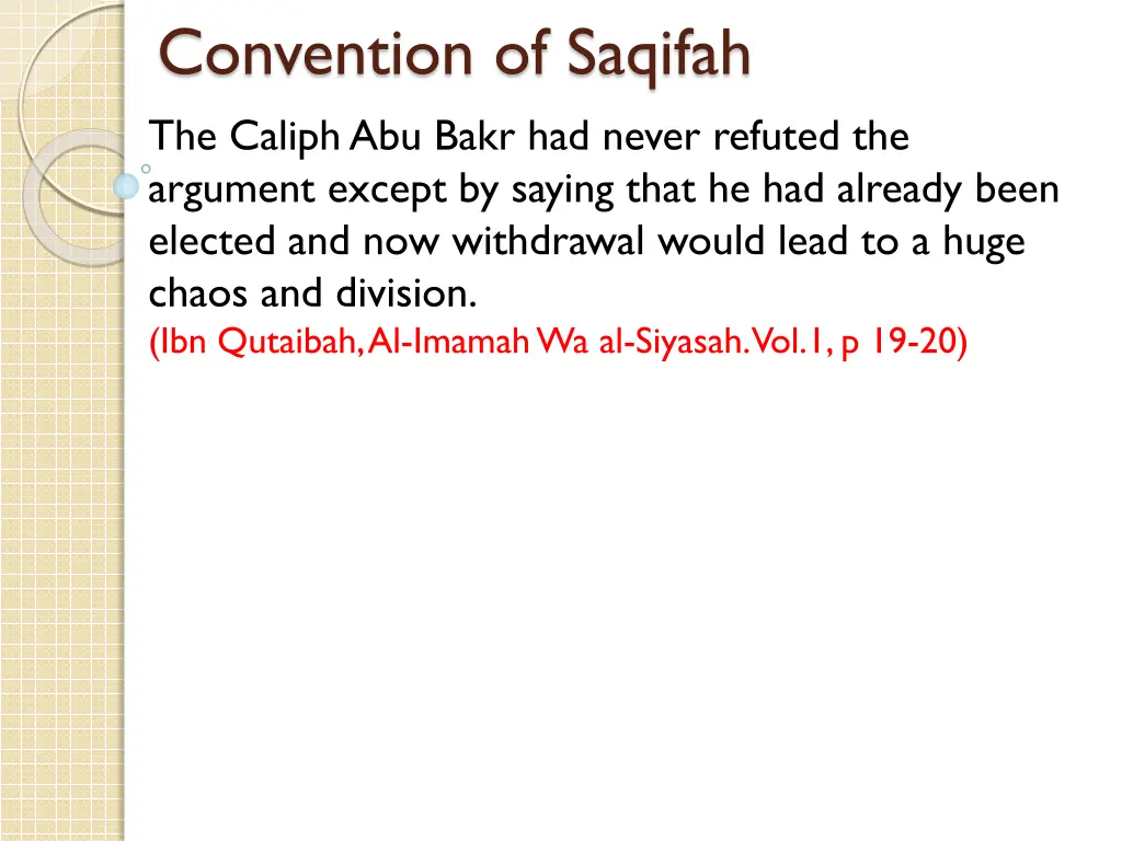 convention of saqifah the caliph abu bakr