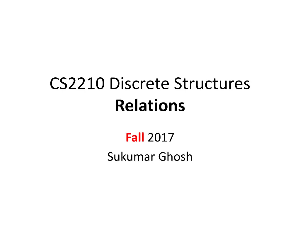 cs2210 discrete structures relations