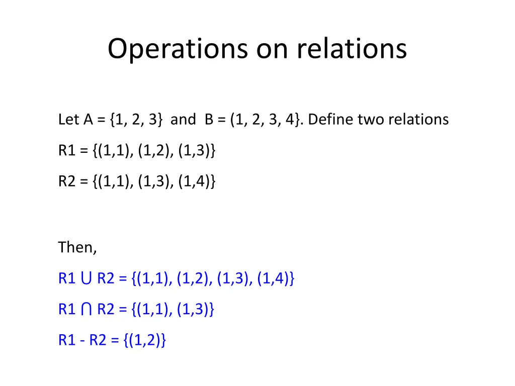 operations on relations