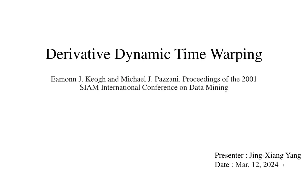 derivative dynamic time warping
