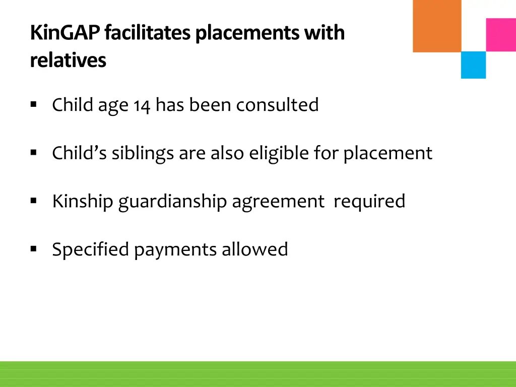 kingap facilitates placements with relatives 1