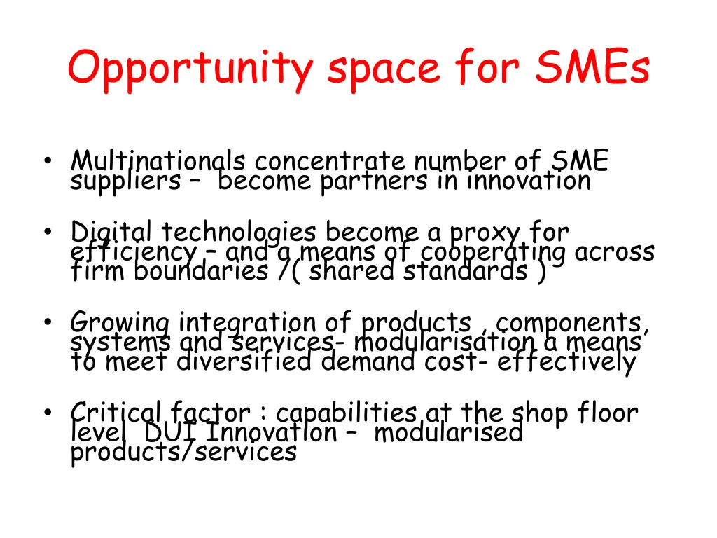 opportunity space for smes