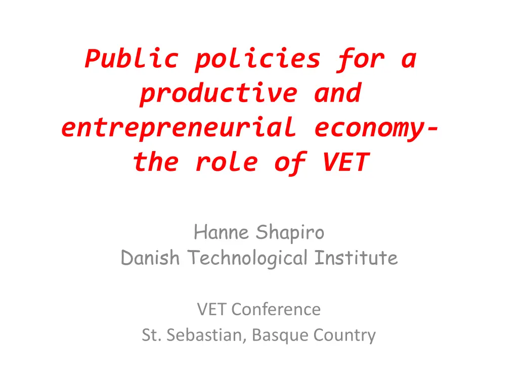public policies for a productive