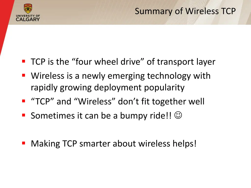 summary of wireless tcp