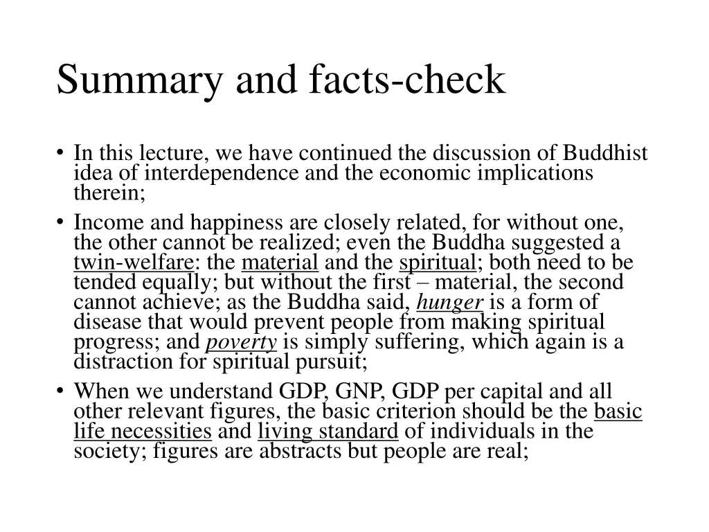 summary and facts check