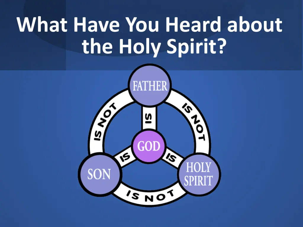 what have you heard about the holy spirit 3