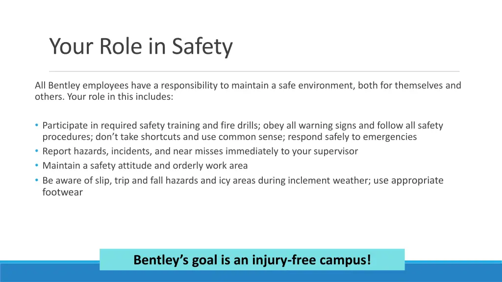 your role in safety