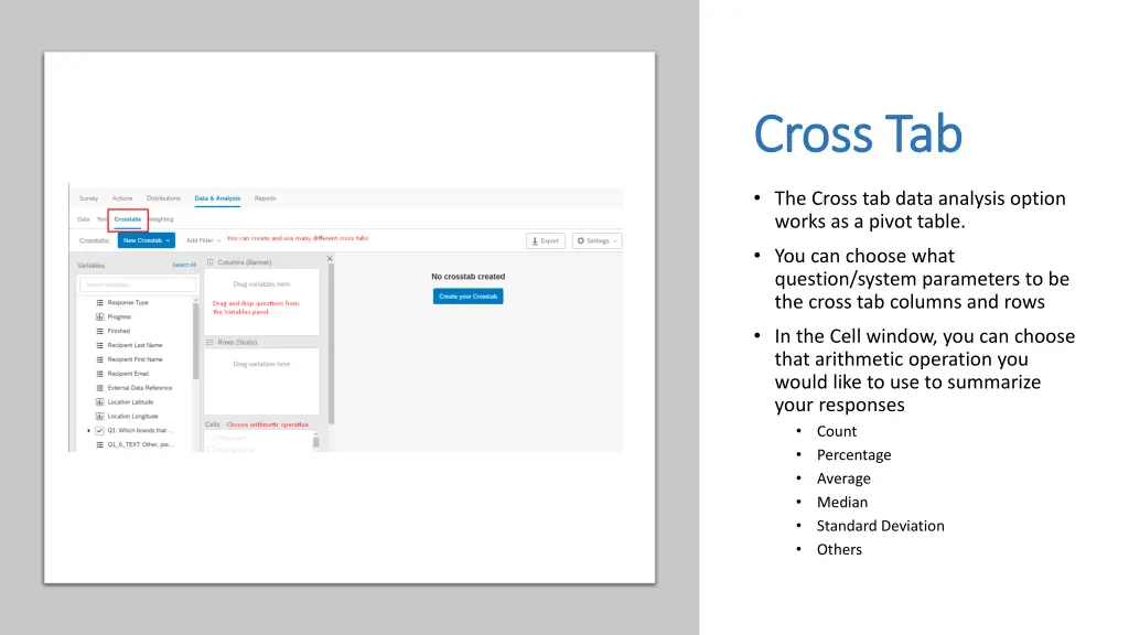 cross tab cross tab