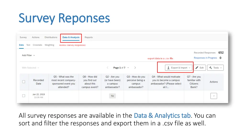 survey reponses survey reponses