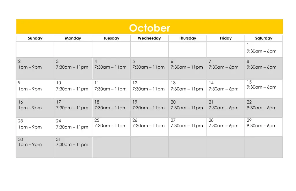 october wednesday