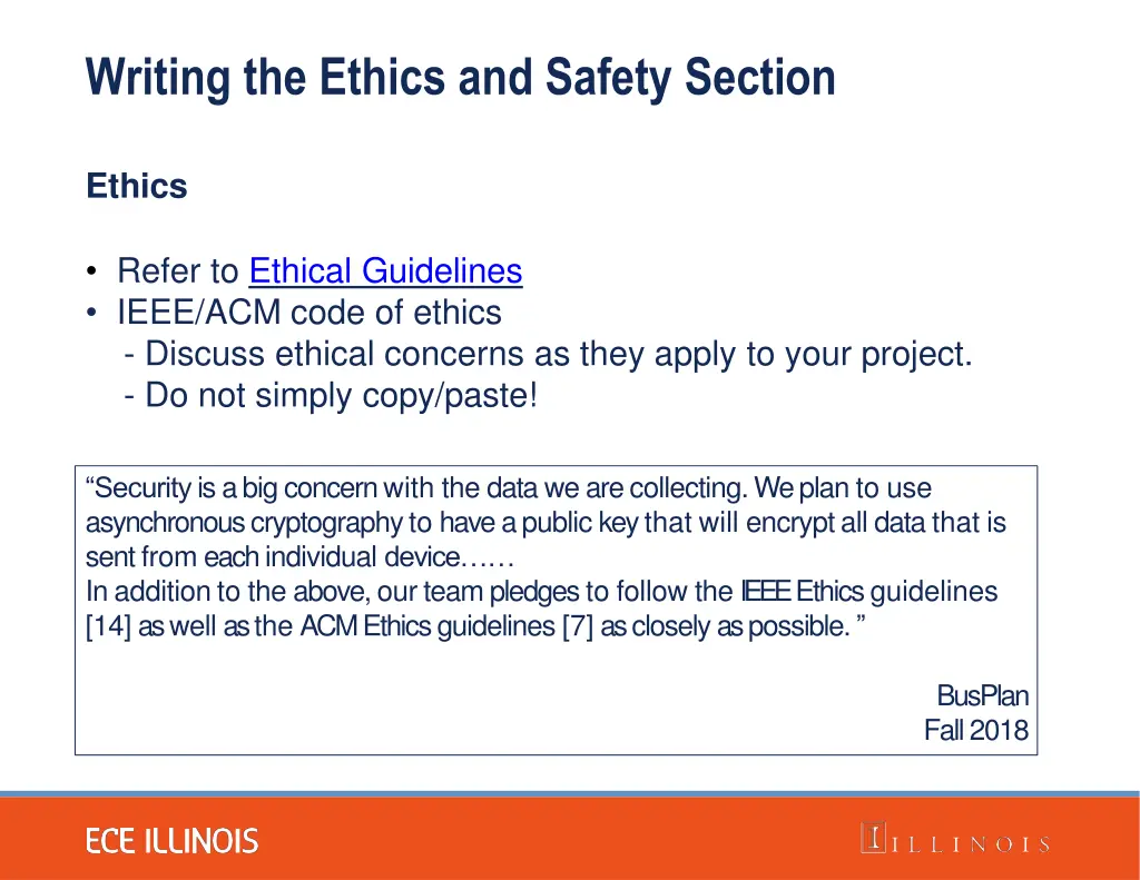 writing the ethics and safety section
