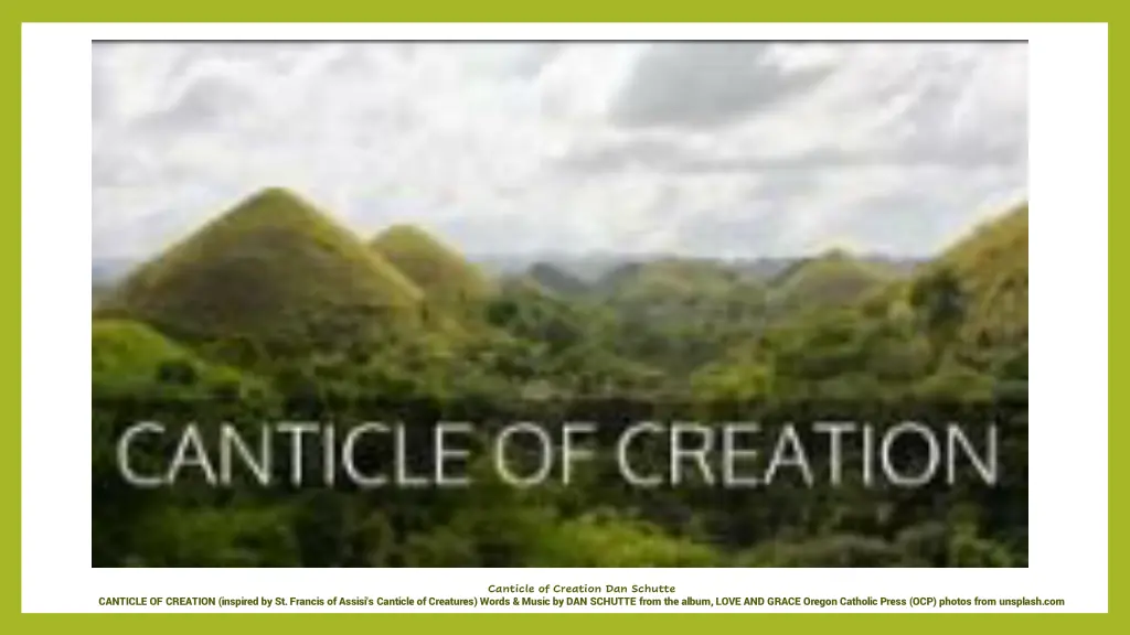 canticle of creation dan schutte