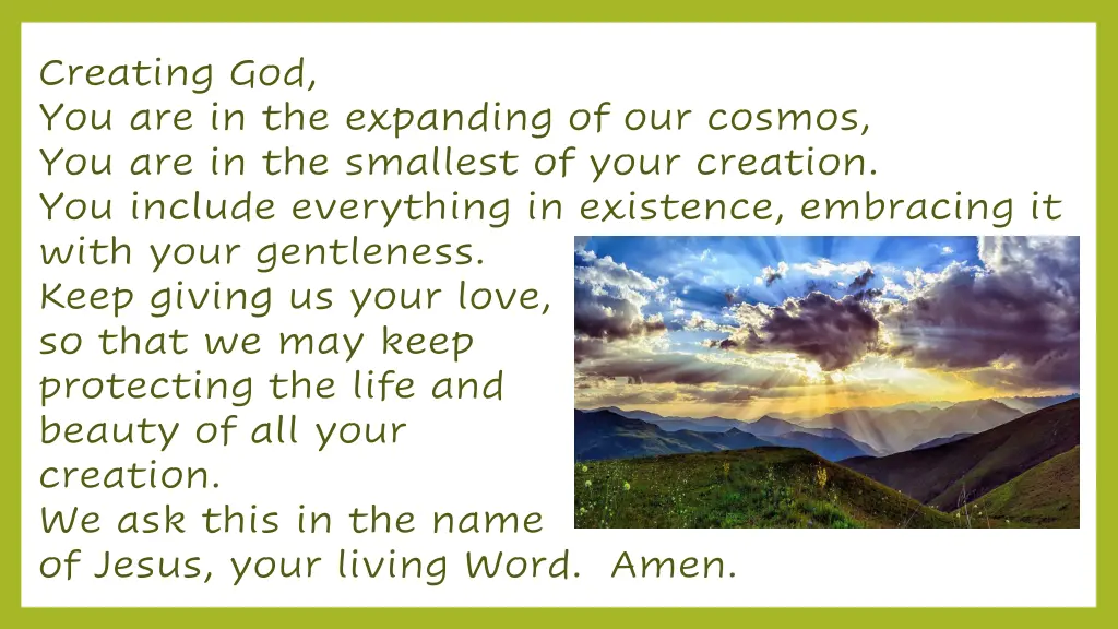 creating god you are in the expanding