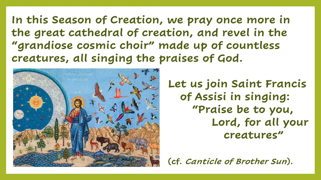 in this season of creation we pray once more