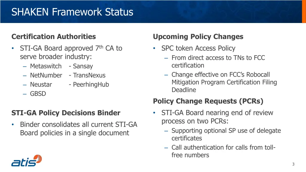 shaken framework status