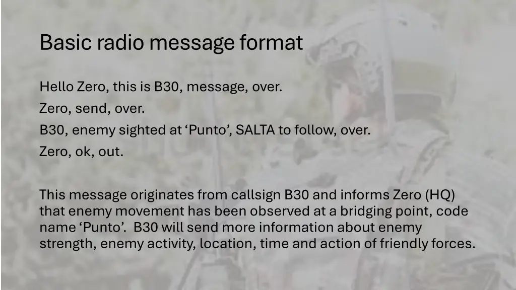 basic radio message format