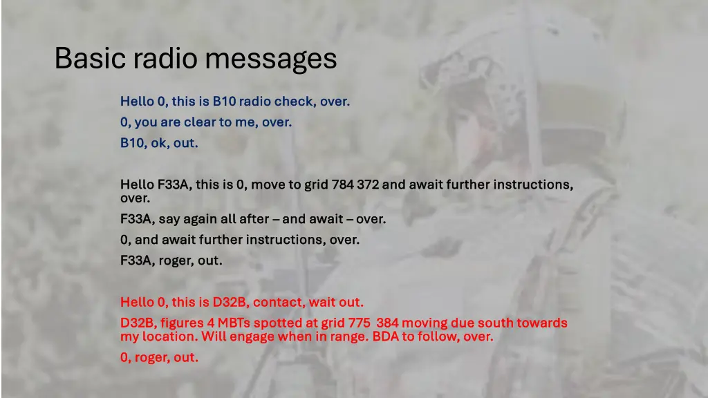 basic radio messages