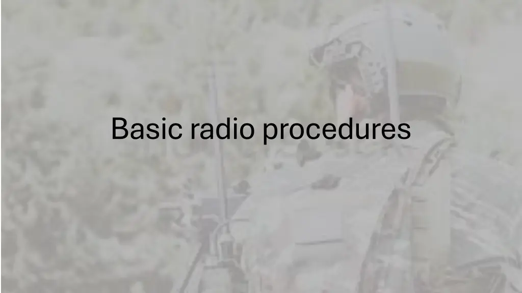 basic radio procedures