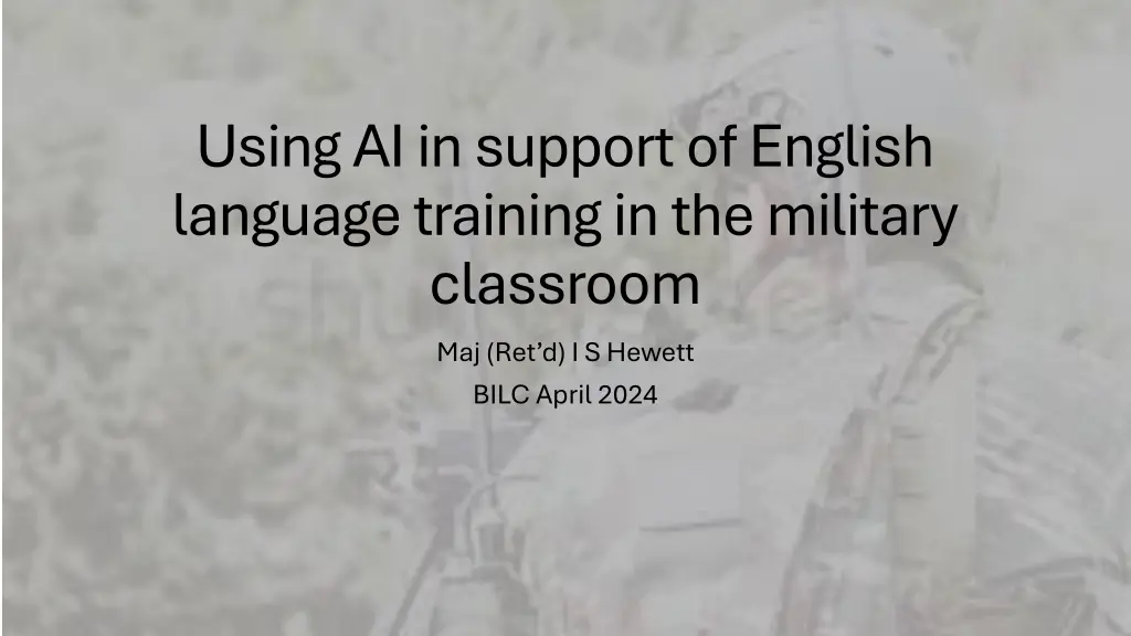 using ai in support of english language training