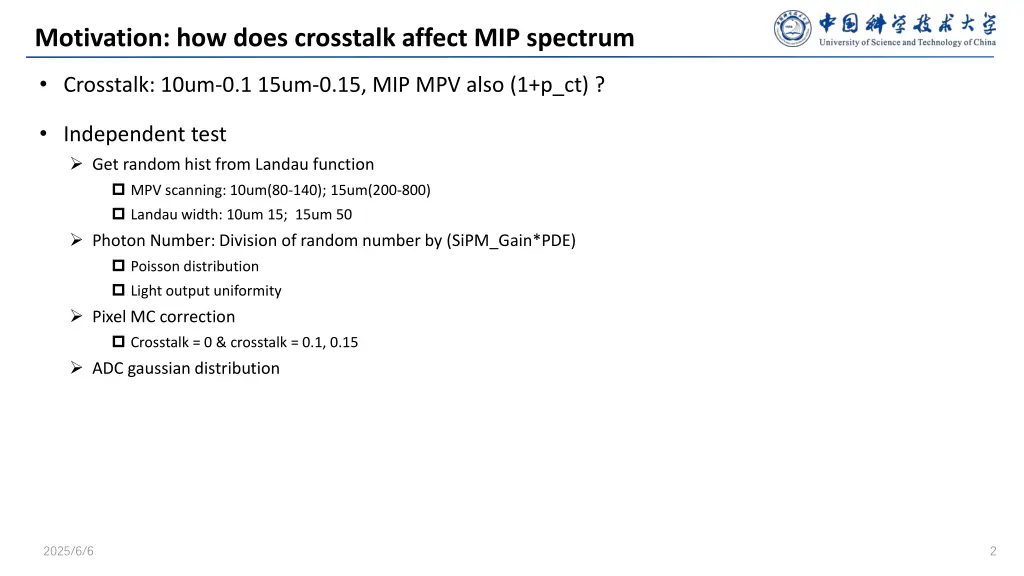 motivation how does crosstalk affect mip spectrum