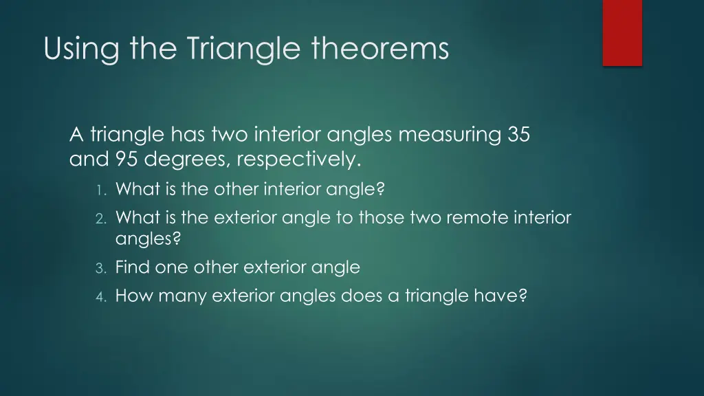 using the triangle theorems