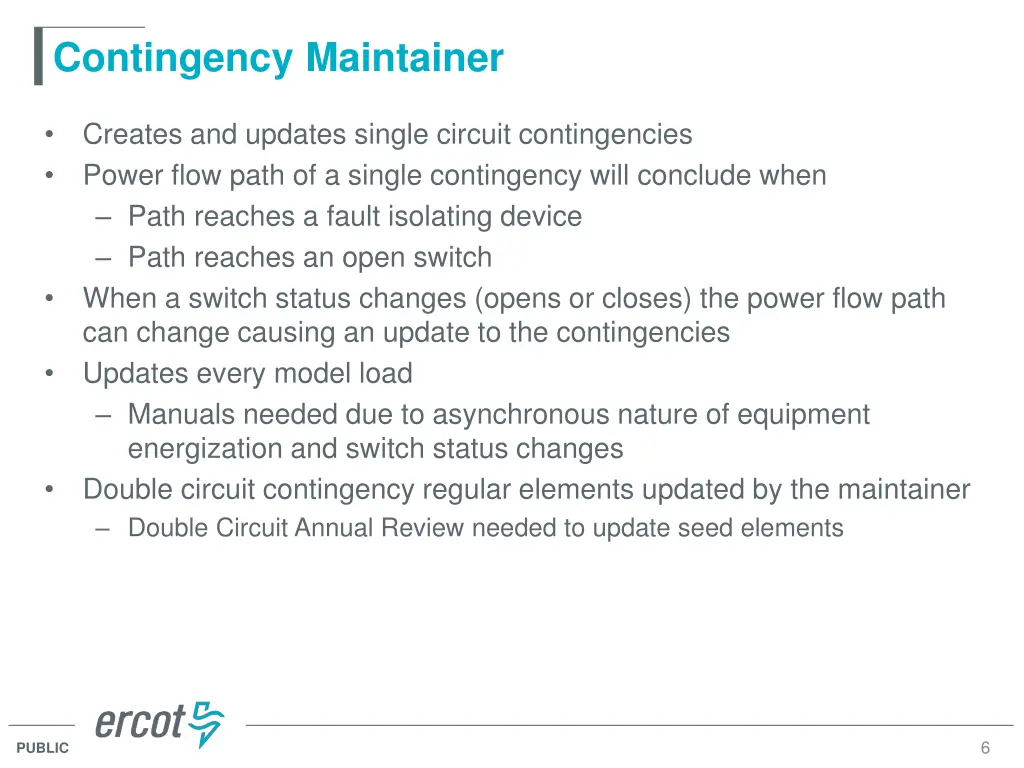 contingency maintainer